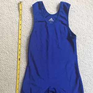 Adidas youth singlet and Asics youth headgear